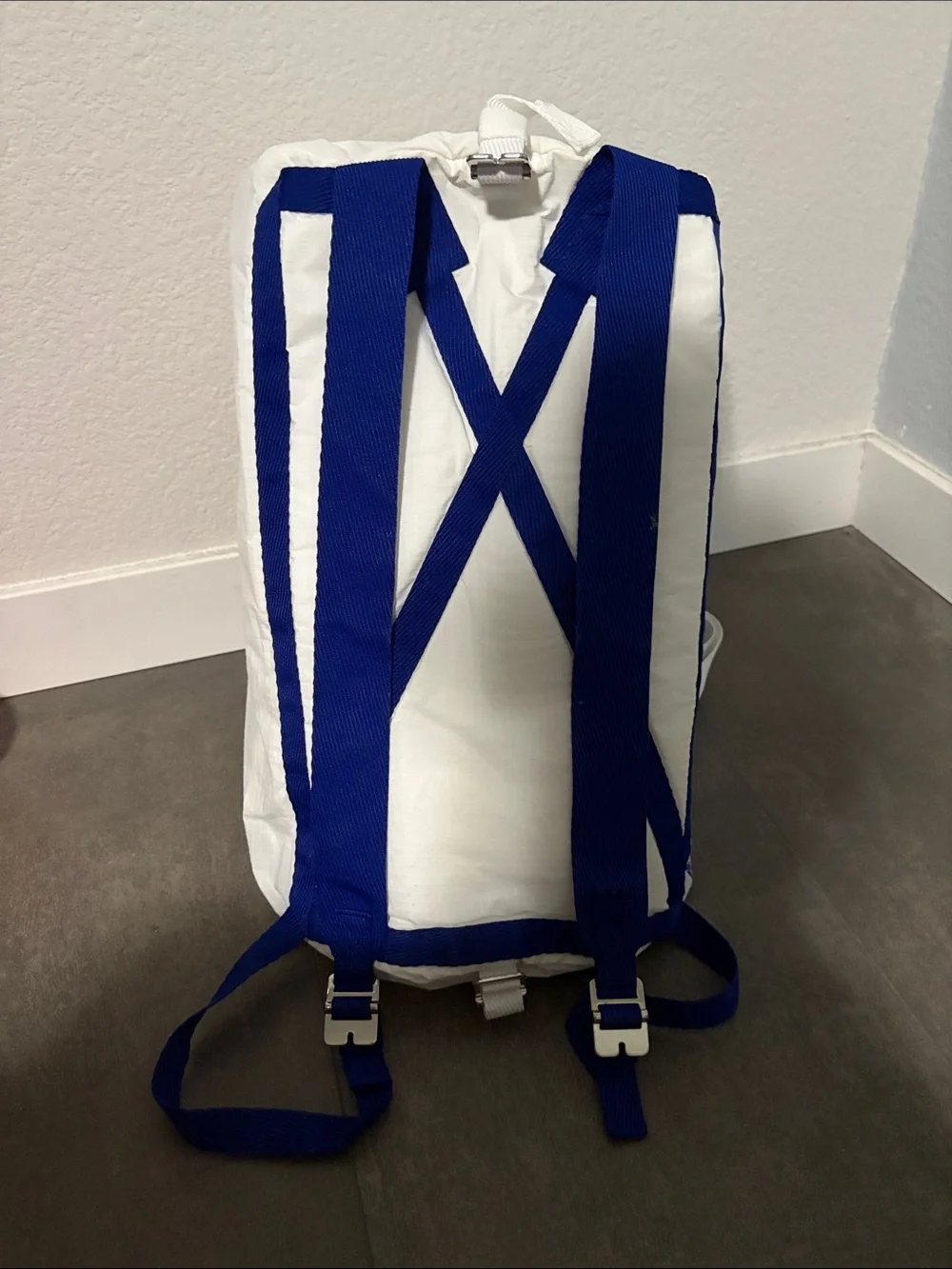 BNWT Burberry Nylon Duffle Backpack with EKD Royal Blue Logo